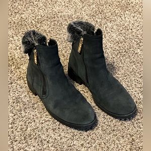 Cole Haan Chelsea Faux Fur Suede Boots Black Women’s 6.5